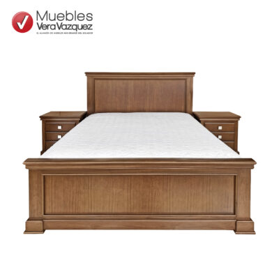 CAMA ROSAL 2 1/2 PLZ CON 2 VELADORES CON 2 CAJONES EN LA BASE