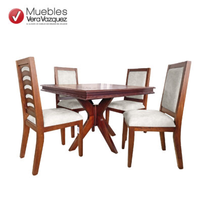 COMEDOR IRINA TAPIZADO 4 SILLAS