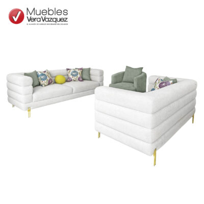 SALA NORDICA 1 TRIPLE 1 DOBLE Y UNA POLTRONA CON 7 COJINES