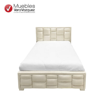 CAMA EMIR TAPIZADA 2 PLZ SIN VELADORES