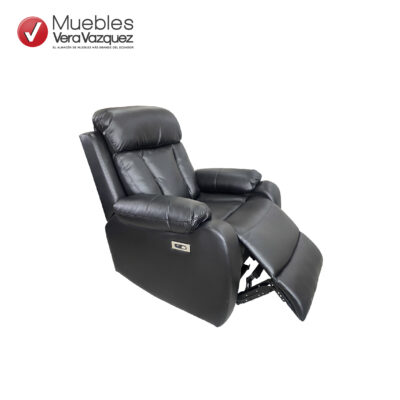 RECLINABLE ELÉCTRICO DOHA PUERTO USB MICROCUERO NEGRO