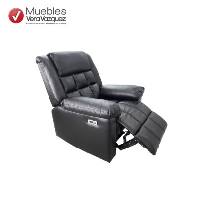 RECLINABLE ELÉCTRICO LISBOA PUERTO USB MICROCUERO NEGRO