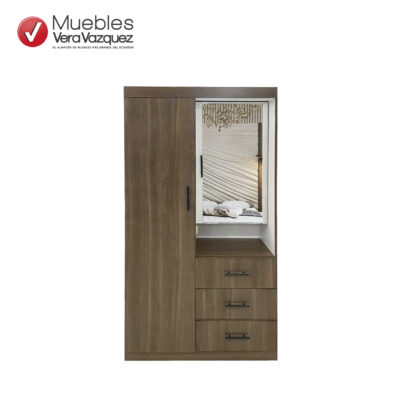 CLÓSET RUBÍ PEQUEÑO 2 PUERTAS 3 GAVETAS CON ESPEJO