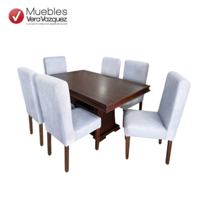 COMEDOR BOREAL 6 SILLAS TAPIZADAS