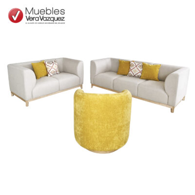 SALA PETRA 1 TRIPLE, 1 DOBLE, 1 POLTRONA CON 5 COJINES