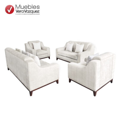 SALA BOSTON CON 1 TRIPLE, 1 DOBLE, 2 INDIVIDUALES Y 7 COJINES PEQUEÑOS